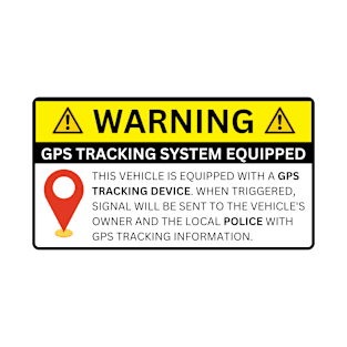 Anti-Theft Car Vehicle Stickers with GPS Tracking Warning T-Shirt