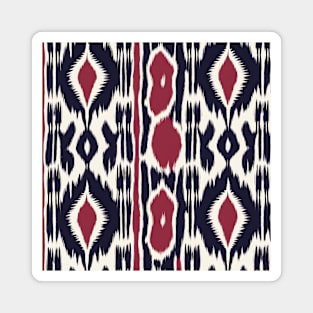 Maroon and black Ikat Pattern Magnet