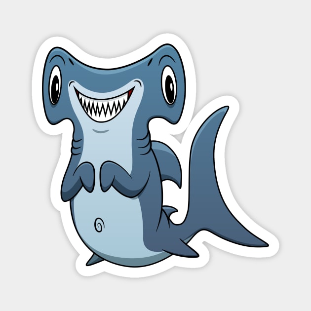 Cartoon Hammerhead Shark Magnet by BoombasticArt