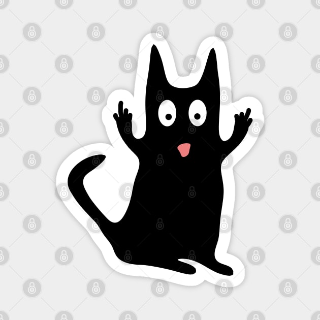 Funny Black Cat with Attitude Gift Magnet by McNutt