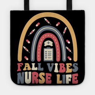 Fall Vibes and That Nurse Life, Groovy Autumn Gifts for Nurses Tote