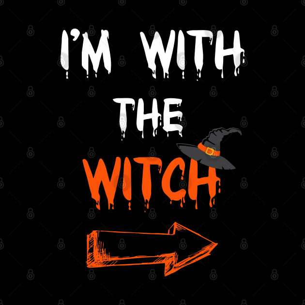 Halloween Shirts For Men I'm With The Witch Funny Halloween T-Shirt by Pannolinno