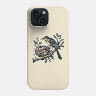 A bird with its nest Phone Case