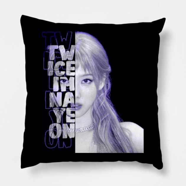 Twice Im Nayeon Typography portrait text design Pillow by bixxbite