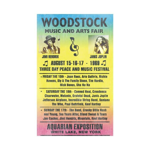 Woodstock 1969 Rainbow Poster by Rebus28