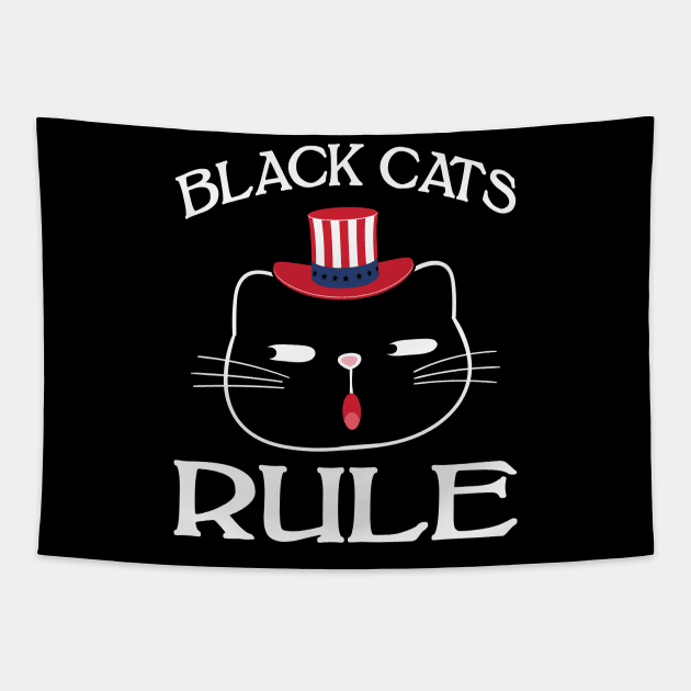 Black Cats Rule Tapestry by Creative Town