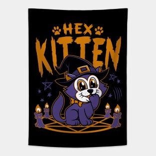 Hex Kitten - Cartoon Kawaii Witch - Chonky Cat Tapestry