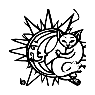cat inside moon and sun T-Shirt