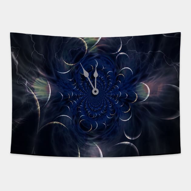 Space clock Tapestry by rolffimages