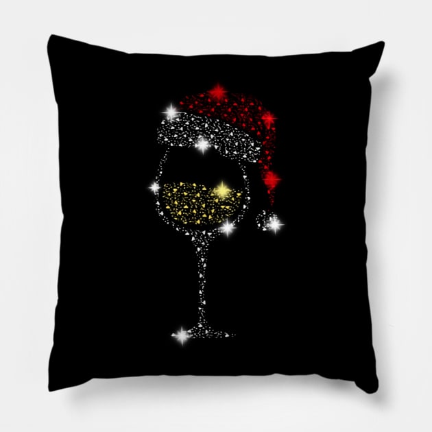 White Wine Christmas Pillow by Buleskulls 