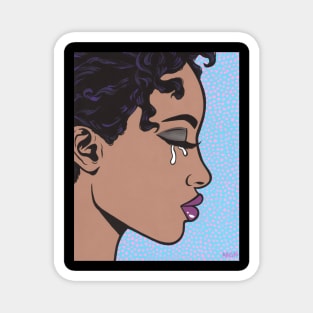 Black Sad Girl Magnet