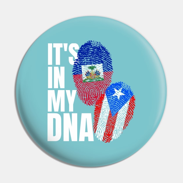 Haitian And Puerto Rican DNA Flag Heritage Gift Pin by Just Rep It!!