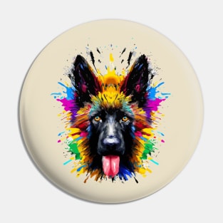 Cute Belgian Shepherd Dog Color Supernova Artwork Pin