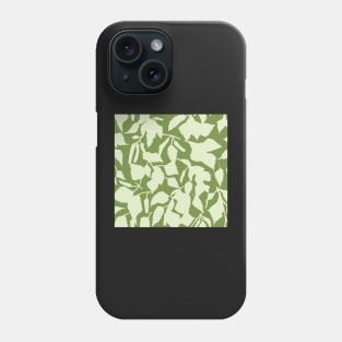 Green birch leaves in spring, seamless pattern Phone Case