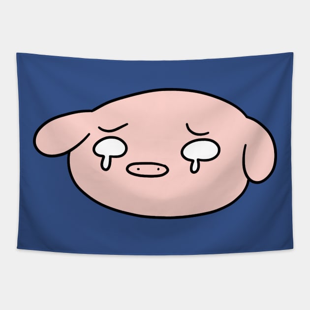 Sad Pig Face Tapestry by saradaboru