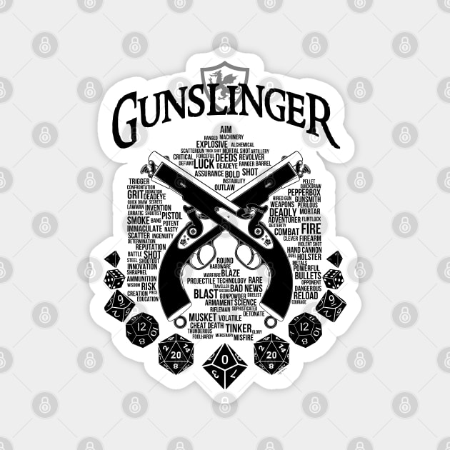 RPG Class Series: Gunslinger - Black Version Magnet by Milmino