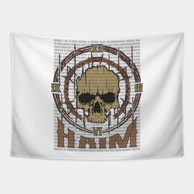 Haim Vintage Skull Tapestry by darksaturday