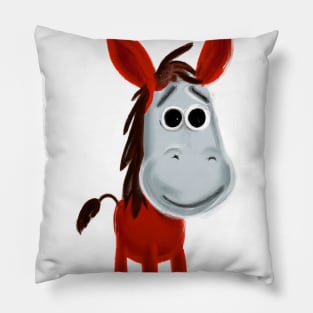 Cute Mule Drawing Pillow