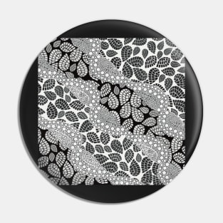 Wavy Paisley Polka Dots | Black and White Digital Illustration Pin