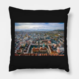 Jelenia Gora city center aerial view Pillow