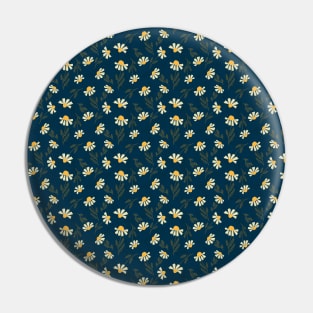 Chamomile flower on dark blue Pin