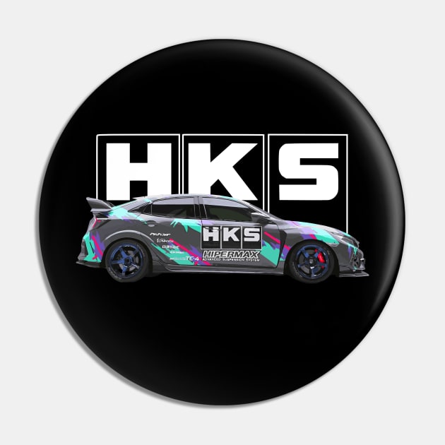 HKS Civic Type R Polished Metal Metaliic boost Pin by cowtown_cowboy