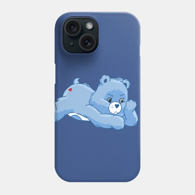 Grumpy bear lying down Phone Case by tailspalette