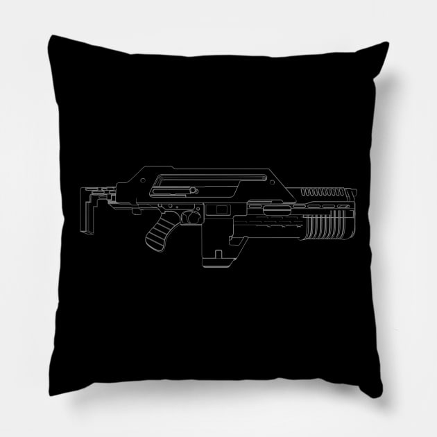 M41-A Pulse Rifle Pillow by Raleigh Stewart