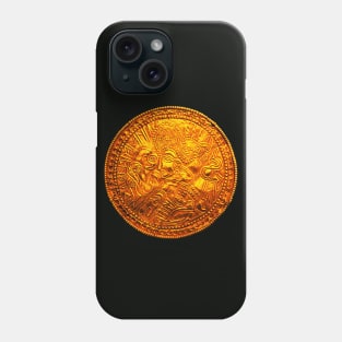 VIKING GOLD COIN WITH KNIGHT ON HORSE AND MAGIC RUNES OF ODIN Phone Case