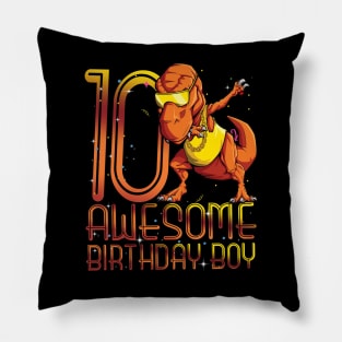 Kids 10th Birthday Dinosaur 10 Year Old Awesome Since Gifts Boy Pillow