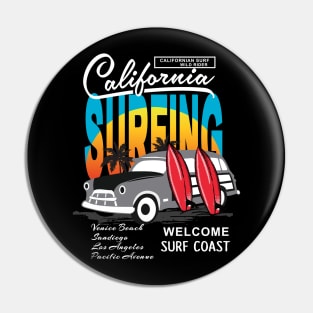 California Surfing Design Pin