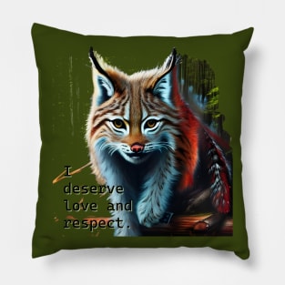 Love self worth mantra lynx artistic design Pillow