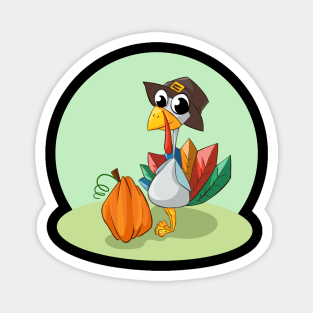 Happy Thanksgiving Cute Turkey Magnet