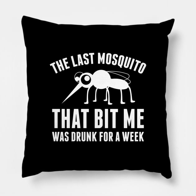 Drunk Mosquito Pillow by LuckyFoxDesigns