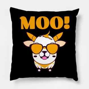 Funny Cow Saying Moo Pillow