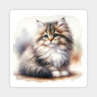 Ragamuffin Watercolor Kitten - Cute Kitties Magnet