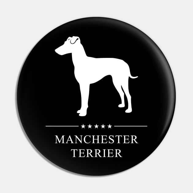 Manchester Terrier Dog White Silhouette Pin by millersye