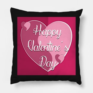 Happy Valentine's day greeting card with hearts background. Pillow