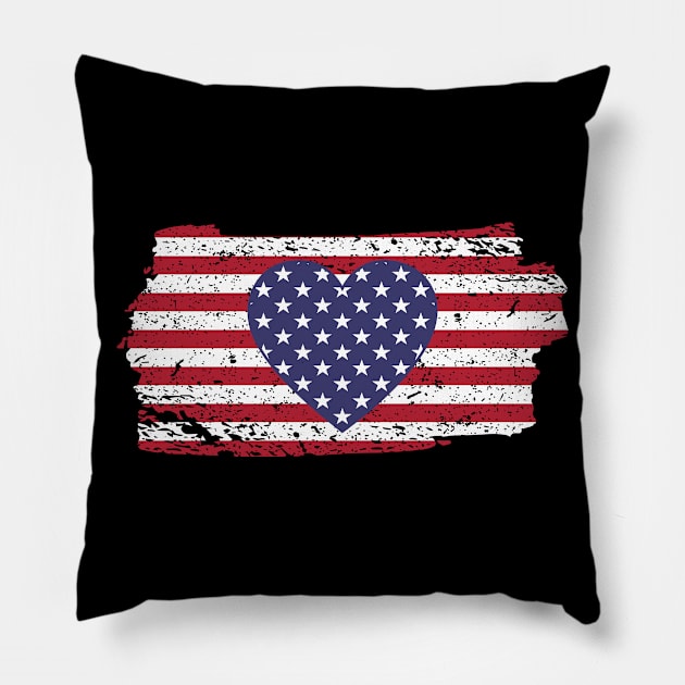 USA flag in star design for 4th July Pillow by sweetczak