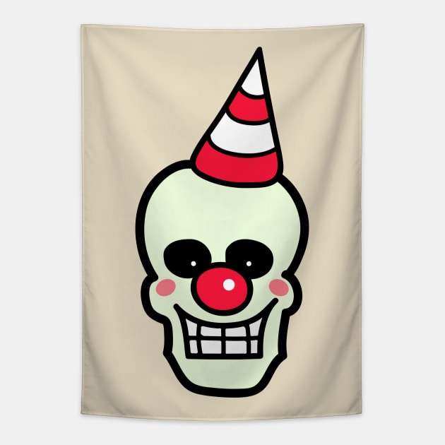 Happy Birthday Skull Tapestry by schlag.art