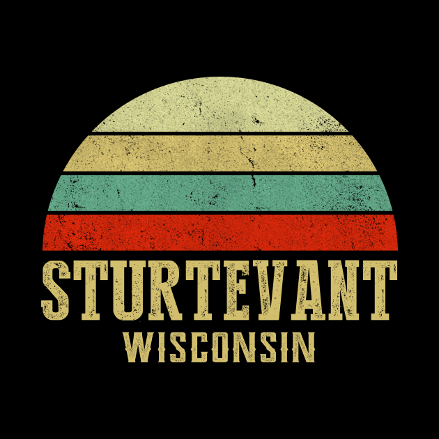 Sturtevant Wisconsin Vintage Retro Sunset Sturtevant Wisconsin Mask