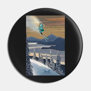 Powder ski art Pin