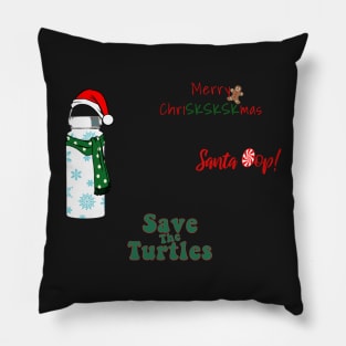 Christmas Holiday Water Bottle Sticker Set Gifts Save the Turtles Santa Oop VSCOGRL Visco Girl Red Green Merry Christmas SKSKSK Pillow