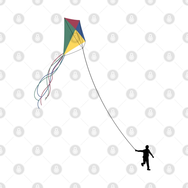 Kid Flying Kite - Children's Outdoor Play by gegogneto