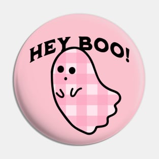 Hey Boo Ghost Pastel Goth Pink Creepy Cute Halloween Pin