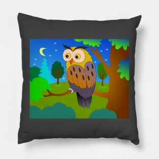 Cartoon funny owl Pillow