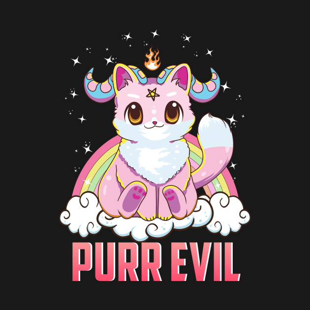 Purr Evil Satanic Cat Pun Pure Evil Goth Kitten by theperfectpresents