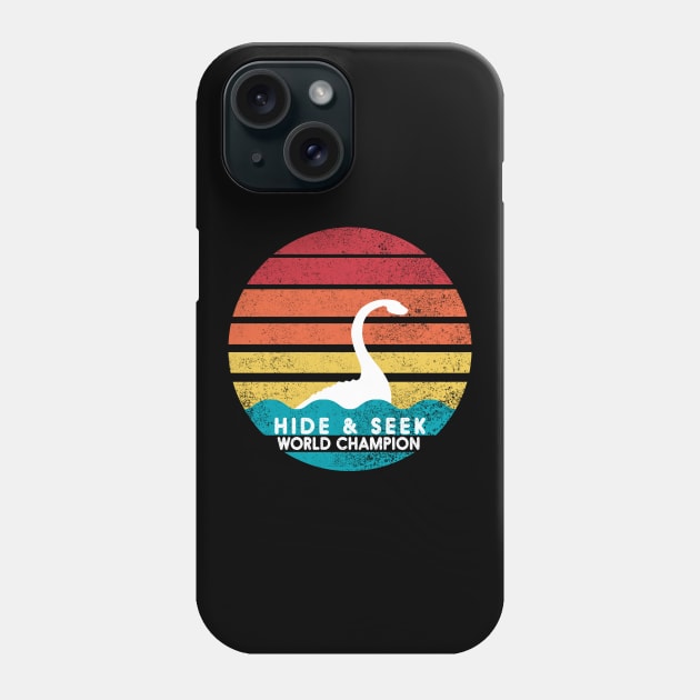 Retro Hide and Seek Champion The Loch Ness Monster Tshirt Phone Case by CMDesign