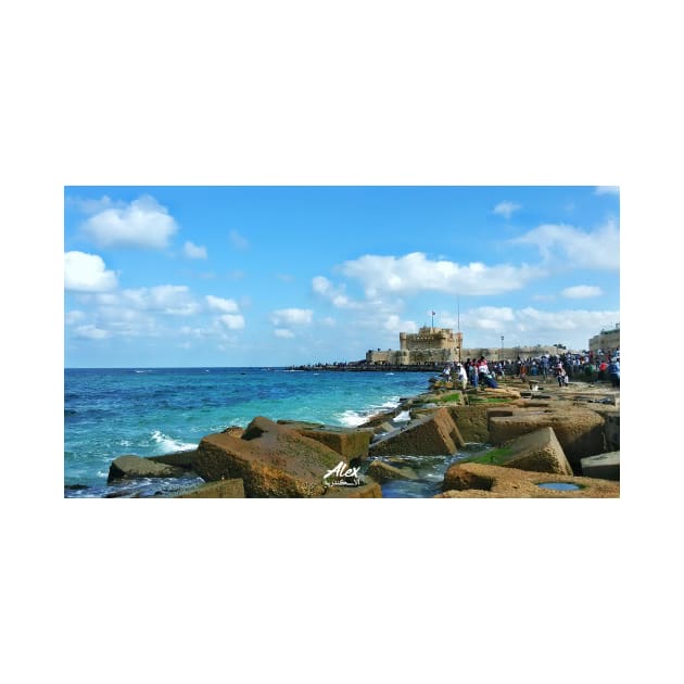 a great sea view with the castle of qaitbay in Alex- Egypt. by abdulrahman3mad