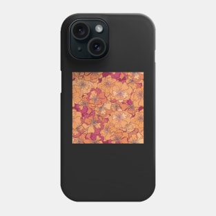 Flower pattern in red and orange colors , seamless Phone Case